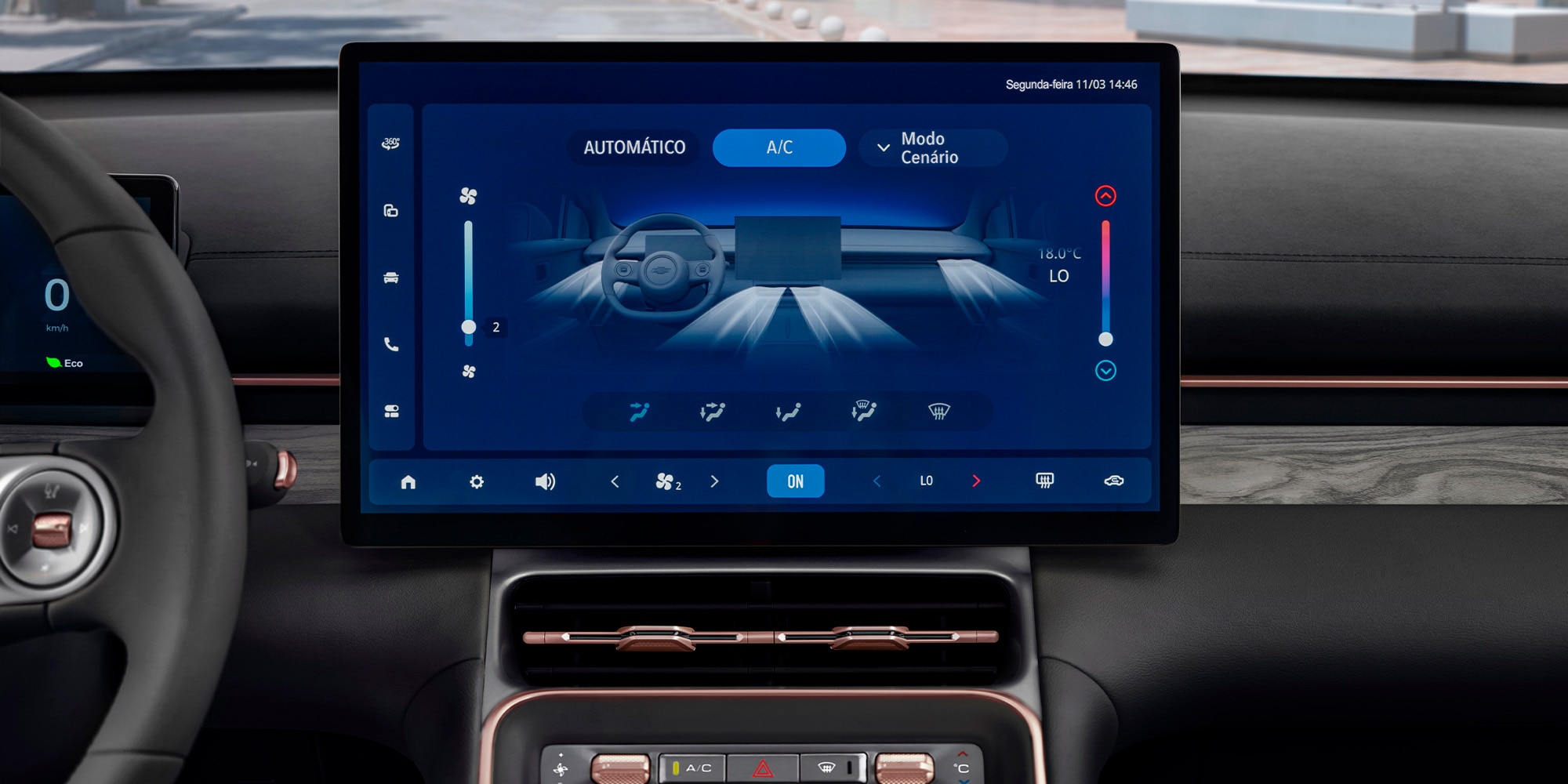 Pantalla digital central de la Chevrolet Captiva PHEV
